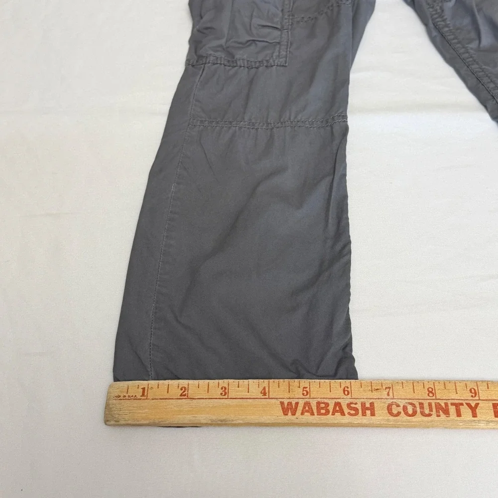 Hanna Andersson Boys Gray Cotton Cargo Pants Adjustable Waist Size 120 US 6/7